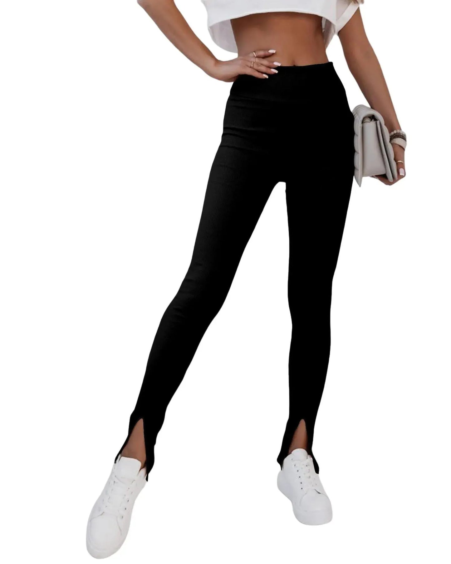 Azura Exchange High Waist Slit Leggings - S - ScarlettRolling