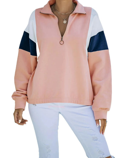 Azura Exchange Patch Bicep Quarter Zip Sweatshirt - S - Scarlett Rolling