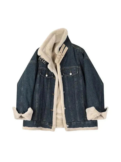 Denim Parkas for Women New Fashion Thicken Warm Moto Biker Jacket - Scarlett Rolling