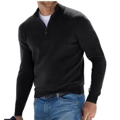 New long sleeved wool zipper men's casual polo shirt - Scarlett Rolling